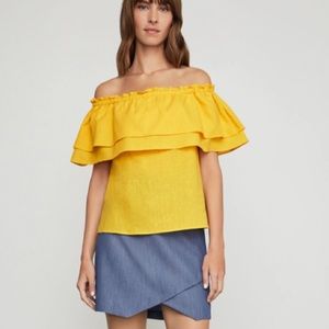 BCBGMaxAzria Flounce Off The Shoulder Blouse